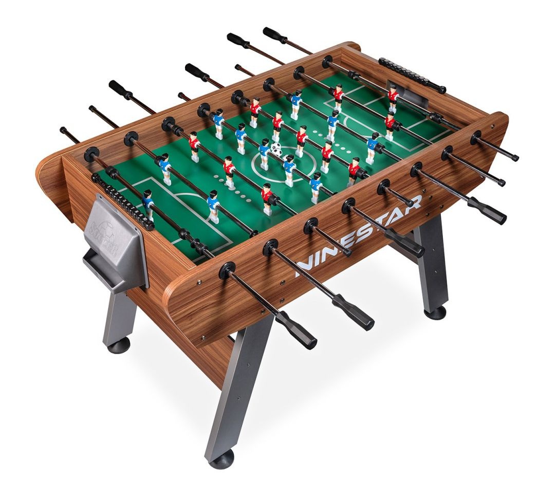 Настольный футбол кикер PlayOff 140х73х88см коричнево-серый