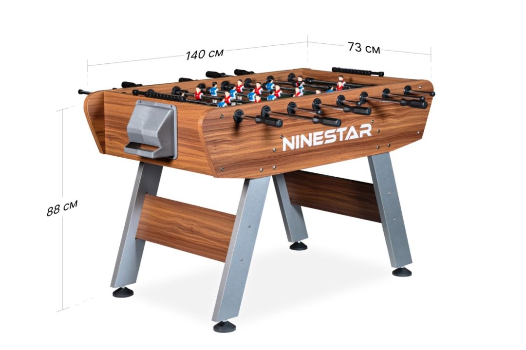 Настольный футбол кикер PlayOff 140х73х88см коричнево-серый